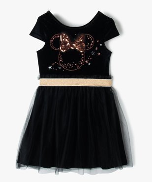 Robe de Noël fille  en velours, tulle et paillettes motif Minnie - Disney vue1 - MINNIE - GEMO