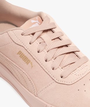 Baskets femme unies dessus en cuir suédé à semelle plateforme rainurée - Puma vue6 - PUMA - GEMO