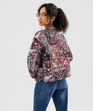 Veste matelassée à col rond à motifs femme vue3 - GEMO 4G FEMME - GEMO