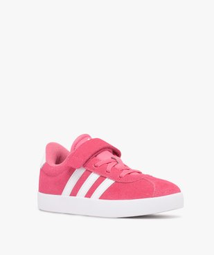 Baskets fille dessus en cuir suédé avec scratch et bandes latérales VL Court - Adidas vue2 - ADIDAS - GEMO