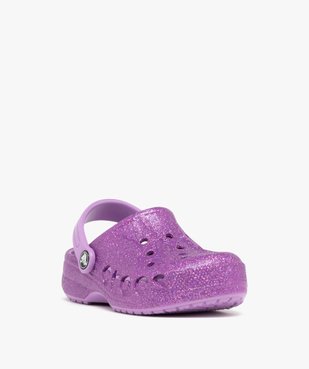 Sabots souples fille dessus perforé à paillettes Baya Glitter - Crocs vue2 - CROCS - GEMO