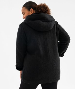 Manteau à capuche en maille bouclette et doublure peluche femme grande taille vue4 - GEMO (G TAILLE) - GEMO