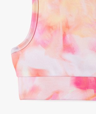 Débardeur de sport court dos nageur tie an dye fille vue3 - GEMO 4G FILLE - GEMO