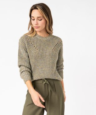 Pull grosse maille fantaisie à fil pailleté femme vue1 - GEMO(FEMME PAP) - GEMO