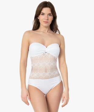 Maillot de bain femme une pièce en maille ajourée vue2 - GEMO (PLAGE) - GEMO