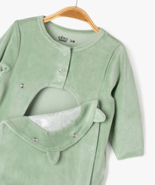 Pyjama en velours ouverture devant à motif chat bébé fille vue3 - GEMO 4G BEBE - GEMO