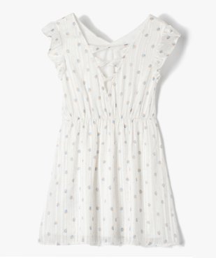 Robe fille sans manches à motifs fleuris et rayures pailletées vue3 - GEMO (ENFANT) - GEMO