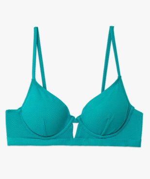 Haut de maillot de bain corbeille en maille gaufrée femme vue4 - GEMO 4G FEMME - GEMO