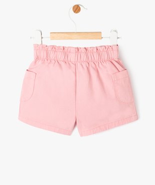 Short en toile avec taille élastique bébé fille vue4 - GEMO 4G BEBE - GEMO