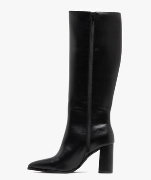 Bottes femme à talon large et bout pointu avec zip vue3 - FOLLOW ME - GEMO