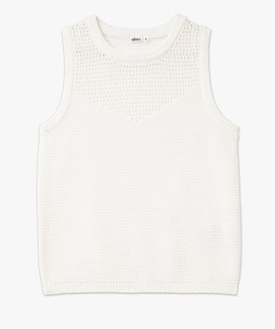 Pull d'été sans manches en maille fantaisie ajourée femme vue4 - GEMO(FEMME PAP) - GEMO