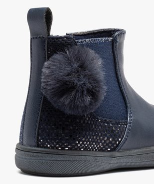 Boots Chelsea à pompons et paillettes bébé fille vue6 - GEMO(BEBE DEBT) - GEMO