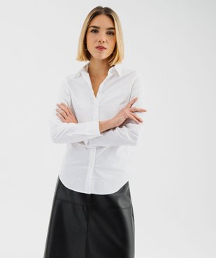 Chemise cintrée en coton extensible femme vue6 - GEMO(FEMME PAP) - GEMO