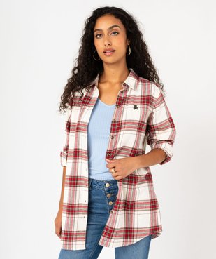 Chemise manches longues longue à carreaux femme - LuluCastagnette vue3 - LULUCASTAGNETTE - GEMO