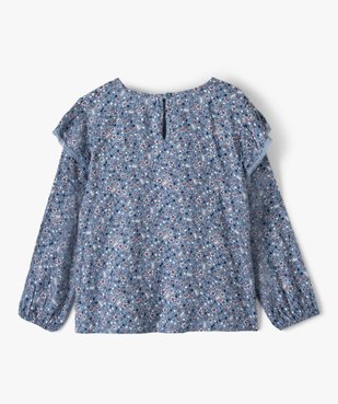 Blouse fille fleurie à plastron volanté - LuluCastagnette vue3 - LULUCASTAGNETTE - GEMO