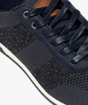 Baskets homme unies en mesh style casual à semelle contrastée vue6 - GEMO (CASUAL) - GEMO