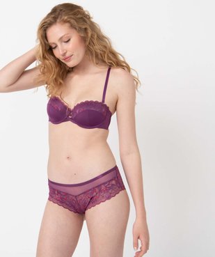 Shorty femme en dentelle  et tulle vue3 - GEMO(HOMWR FEM) - GEMO