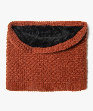 Echarpe femme forme snood en maille fantaisie doublée peluche  vue2 - GEMO (ACCESS) - GEMO