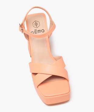 Sandales femme unies à talon flare haut vue5 - GEMO(URBAIN) - GEMO