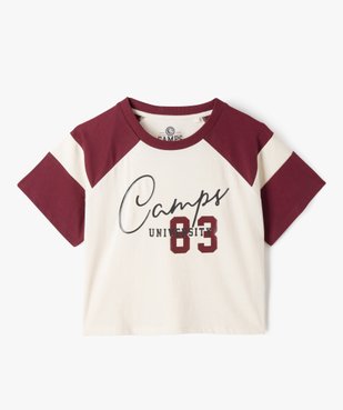 Tee-shirt manches courtes crop top fille - Camps United vue1 - CAMPS - GEMO