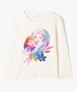 Tee-shirt fille à manches longues imprimé - La Reine des Neiges vue1 - REINE DES NEIGE - GEMO