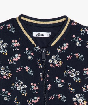 Veste fille à motifs fleuris et liserés pailletés vue3 - GEMO (ENFANT) - GEMO