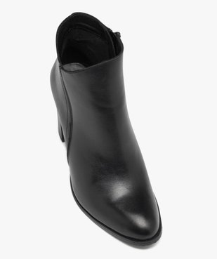 Boots femme à talon haut dessus en cuir uni - Taneo vue5 - TANEO - GEMO