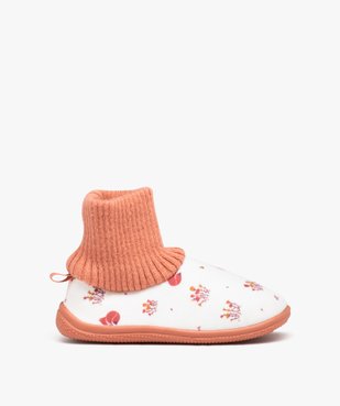 Chaussons fille en velours ras à motifs et col chaussette vue1 - GEMO (ENFANT) - GEMO