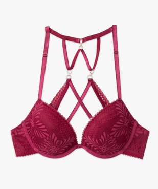 Soutien-gorge corbeille en dentelle avec brides croisées dans le dos vue4 - GEMO(HOMWR FEM) - GEMO