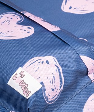 Sac à dos en toile à motifs coeurs fille vue3 - GEMO (ENFANT) - GEMO