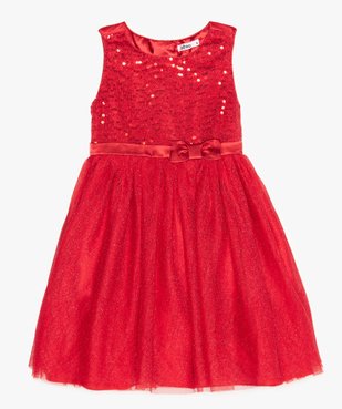 Robe de cérémonie fille en tulle pailleté et sequins vue1 - GEMO (ENFANT) - GEMO