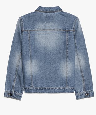 Veste fille en jean coupe droite vue3 - GEMO (JUNIOR) - GEMO