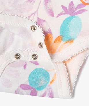 Bodies à bretelles à motifs exotiques bébé fille (lot de 3) vue2 - GEMO 4G BEBE - GEMO