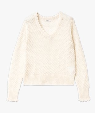 Pull pailleté col V en maille ajourée femme vue4 - GEMO(FEMME PAP) - GEMO