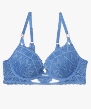 Soutien-gorge push-up en dentelle graphique à entre-bonnet fantaisie femme vue4 - GEMO(HOMWR FEM) - GEMO