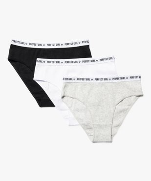 Culotte en maille côtelée avec ceinture imprimée fille (lot de 3) vue1 - GEMO 4G FILLE - GEMO