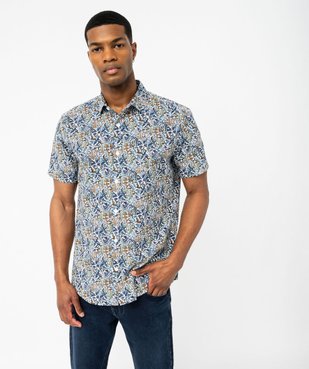 Chemise manches courtes à motif feuillage homme vue1 - GEMO (HOMME) - GEMO