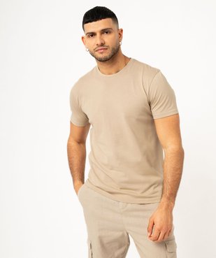 Tee-shirt à manches courtes et col rond homme vue1 - GEMO 4G HOMME - GEMO