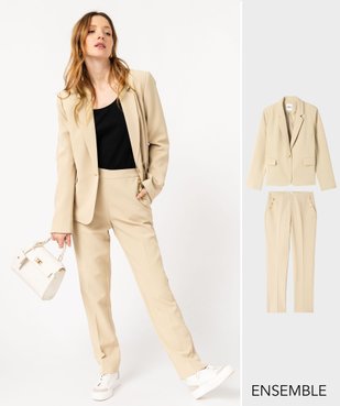 Ensemble de costume beige pour femme - GEMO