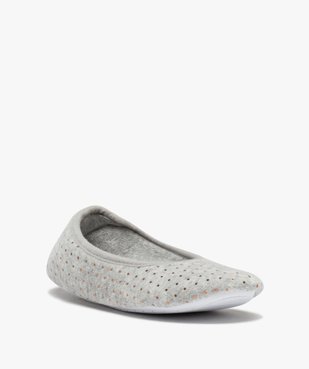 Chaussons femme ballerines en velours à pois métallisés vue2 - GEMO(HOMWR FEM) - GEMO