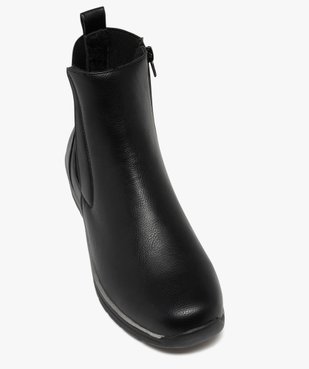 Boots femme confort intérieur fourré à bout carré et liseré - Hobiz vue5 - HOBIZ - GEMO