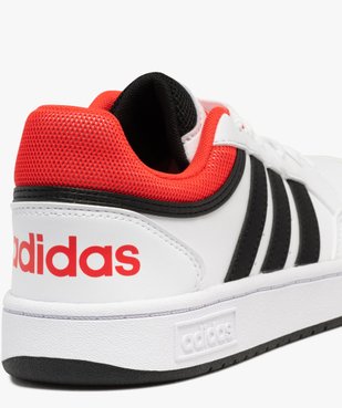 Baskets garçon à bandes contrastantes et avec col à liseré Hoops lo - Adidas vue6 - ADIDAS - GEMO