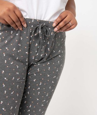 Pantalon de pyjama femme grande taille resserré dans le bas  vue2 - GEMO 4G FEMME - GEMO