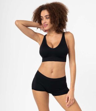 Boxer en maille extensible femme vue3 - GEMO 4G FEMME - GEMO