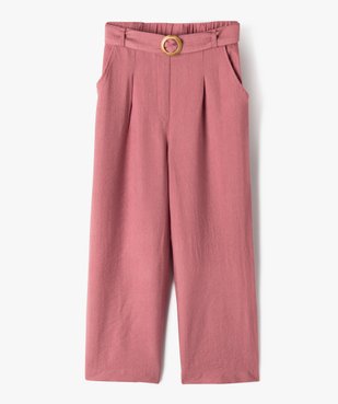 Pantalon large en viscose avec ceinture à boucle fille vue1 - GEMO (ENFANT) - GEMO