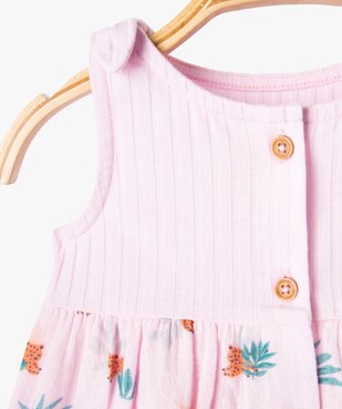 Ensemble 2 pièces bébé fille robe et culotte en coton vue3 - GEMO(BB COUCHE) - GEMO