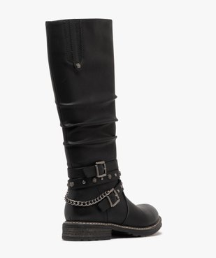 Bottes femme à brides fantaisie et à zip effet drapé vue4 - GEMO (CASUAL) - GEMO