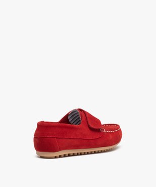 Mocassins garçon dessus cuir retourné fermeture scratch vue4 - GEMO (ENFANT) - GEMO