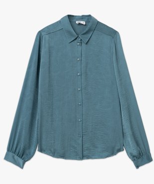 Chemise à manches longues en matière satinée femme vue4 - GEMO 4G FEMME - GEMO