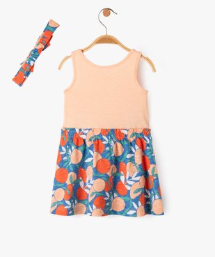 Robe bicolore avec bandeau pour les cheveux bébé fille vue3 - GEMO(BEBE DEBT) - GEMO